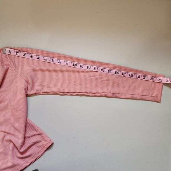Capella Sleep Set Womens Small Pink Long Sleeve Top & Shorts Ribbed Knit Stretch - Picture 3 of 11
